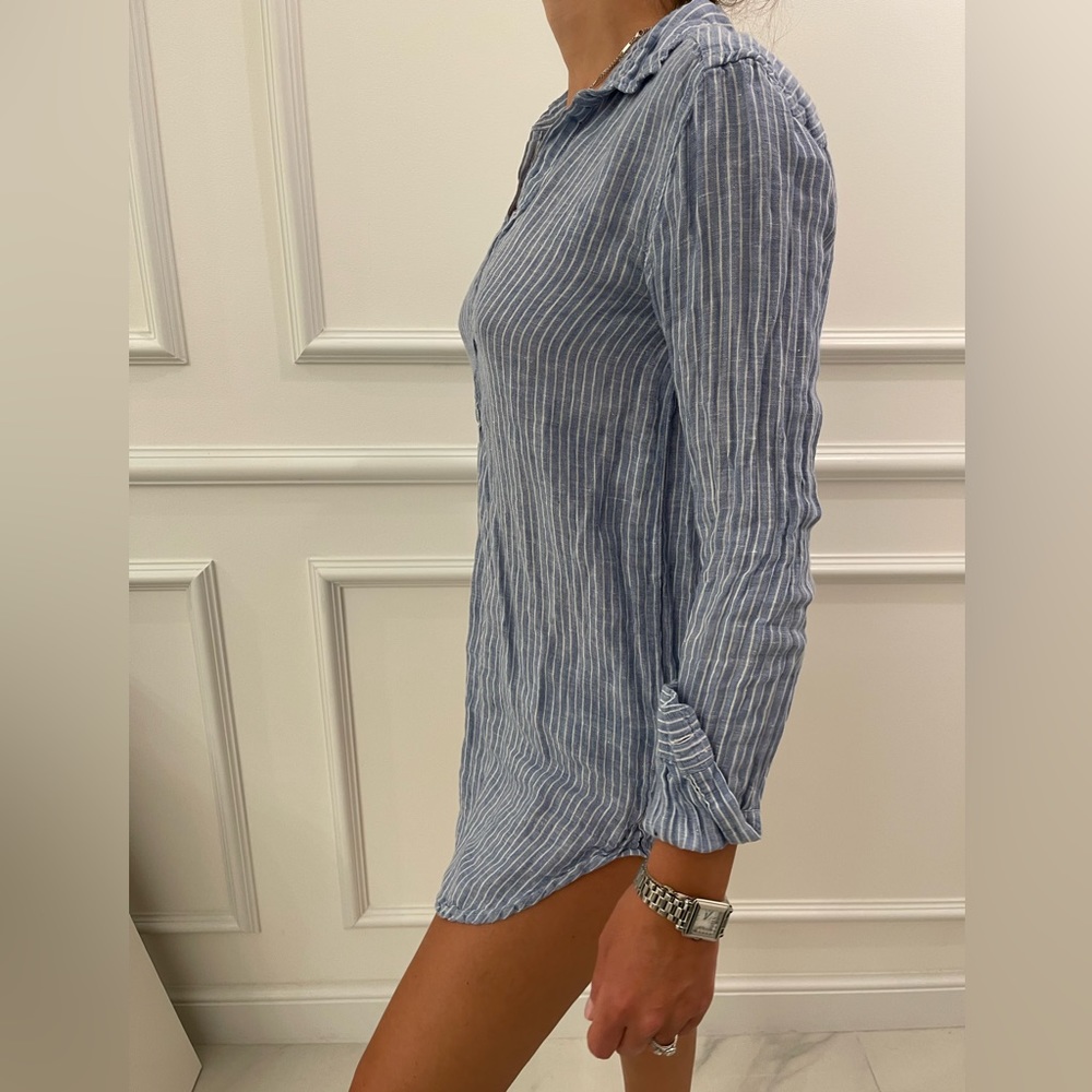 Gap Long Blue & White Collared Shirt - image 2